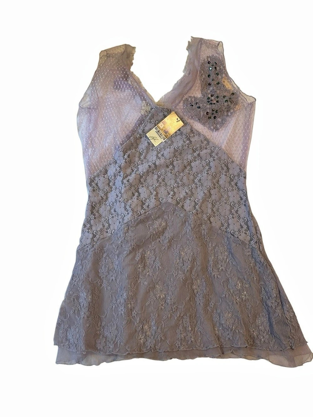 Fifi Collection NWT Lavender Lace Sequin Top – Size S